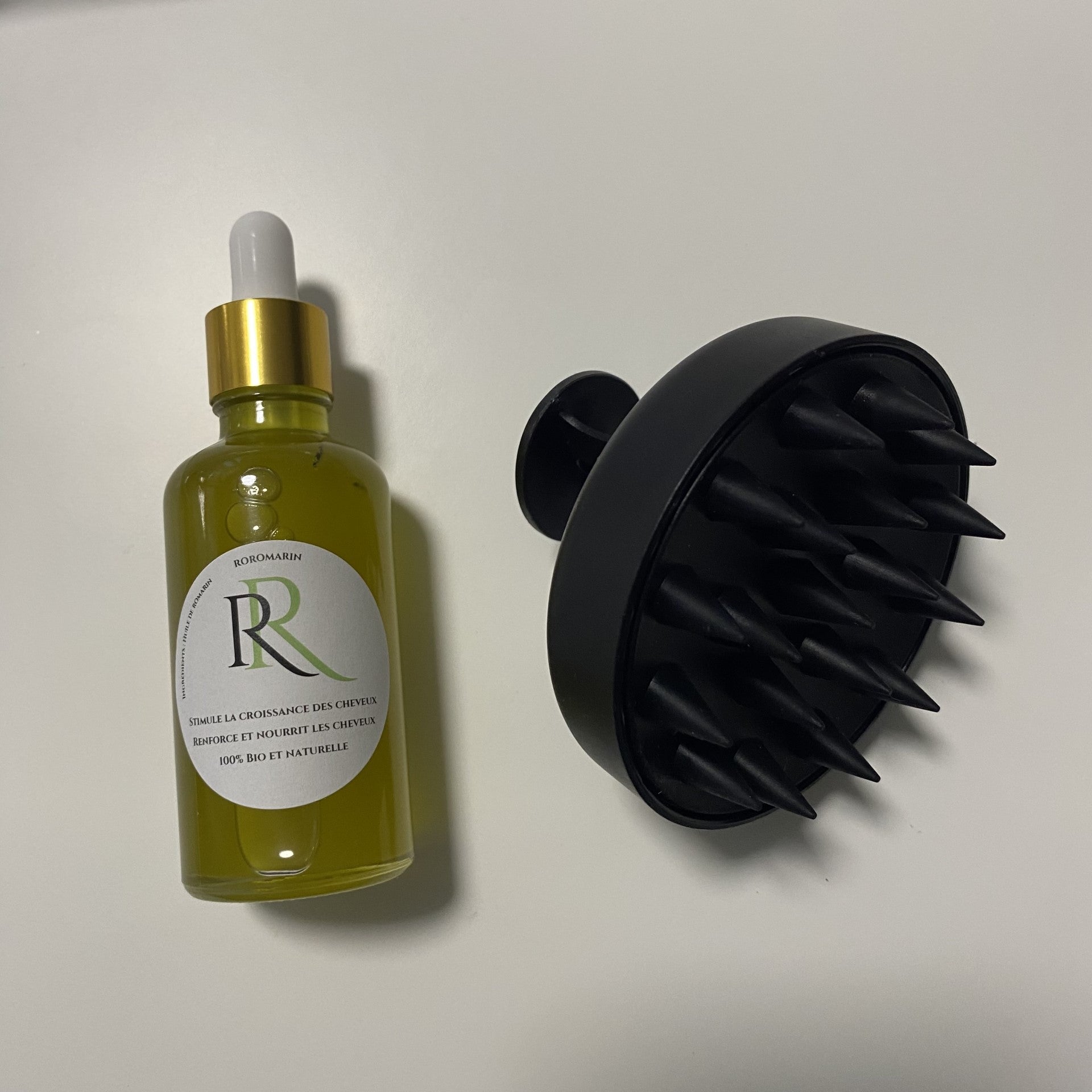 PACK : HUILE DE ROMARIN 50ML + BROSSE DE MASSAGE